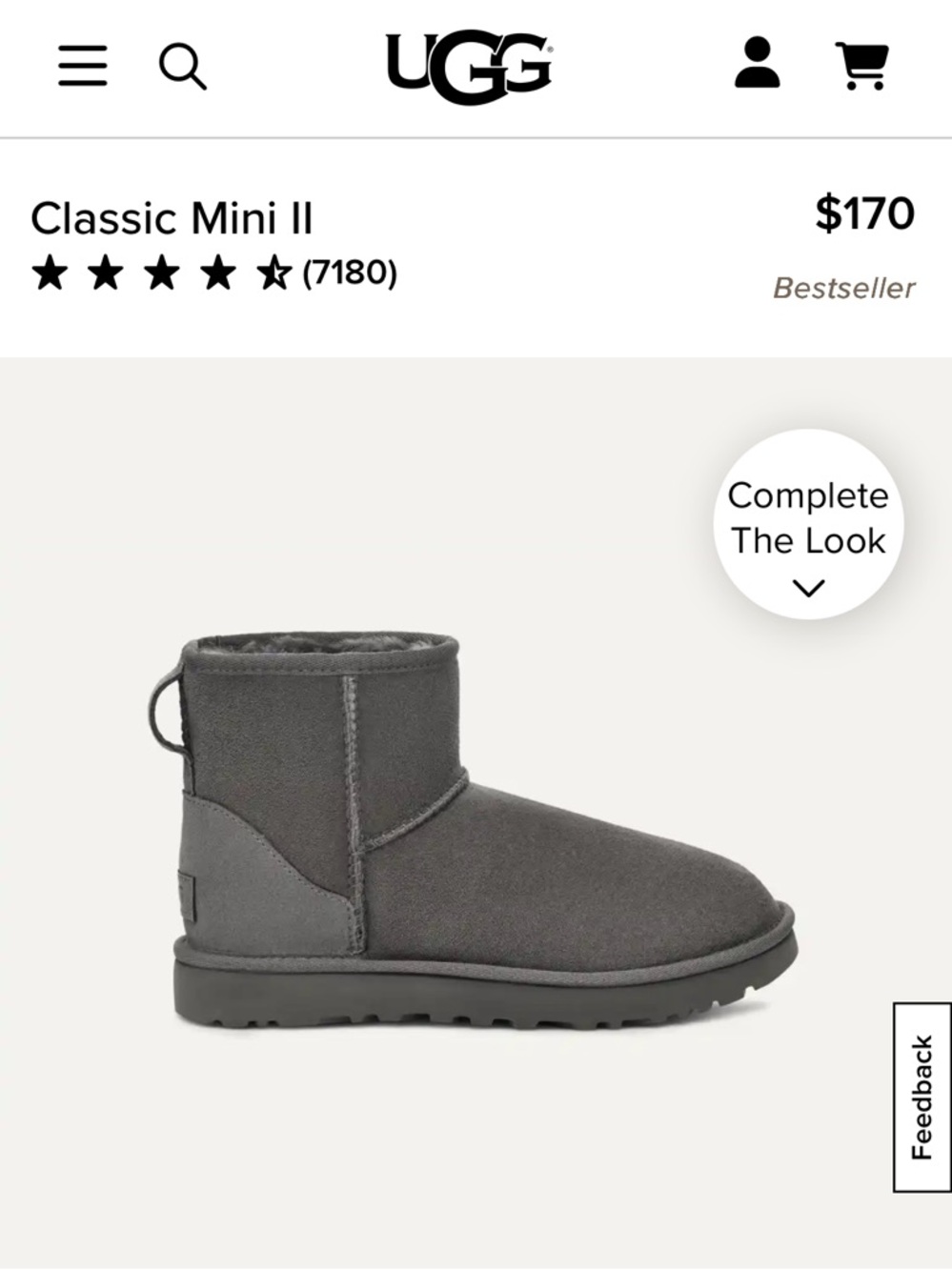 UGG Classic Mini II Boot - Charcoal Gray